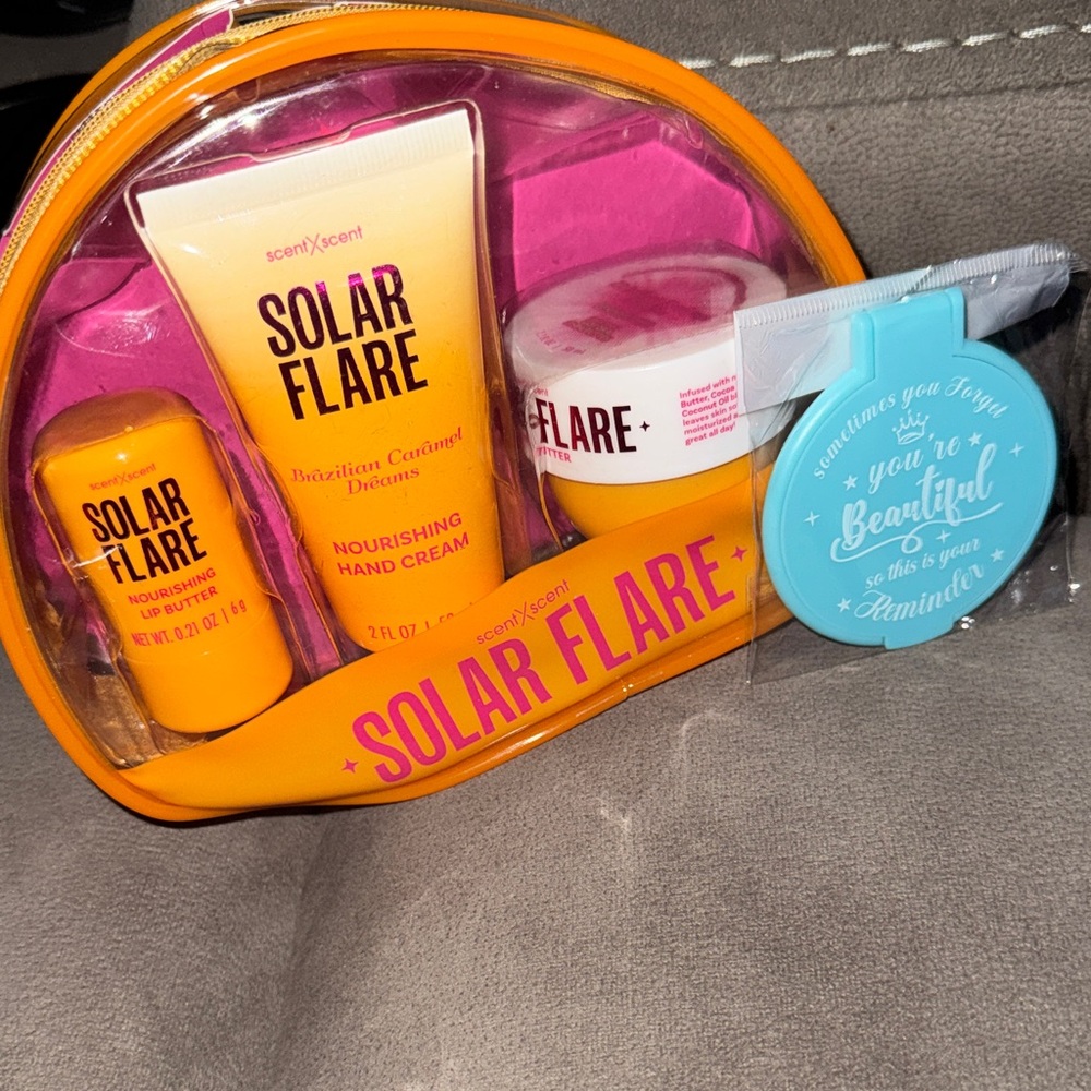Solar Flare Skincare Set and a blue mirror All Inclusive